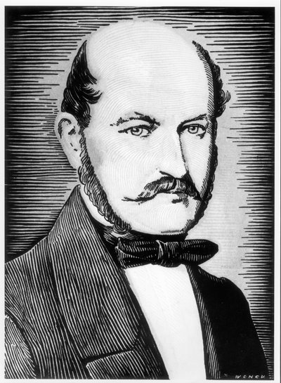 Portret van Ignacz Semmelweiss (1818-1865) door Wenck